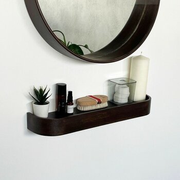 Fagus Wood Ahşap Masif Duvar Rafı - Ceviz