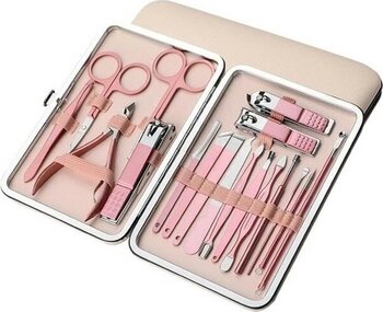 Sunup SN-27097 Paslanmaz Çelik 18IN1 Profesyonel Manikür Tırnak Bakım Seti - Çok Renkli