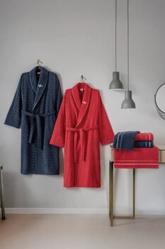 Cotton Box Masculine Aile Bornoz Seti Abel Kırmızı-Lacivert
