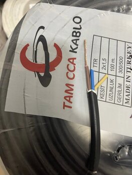 TAM 2x1,5 mm Siyah 50 mt Elektrik Kablosu
