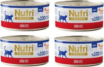 Nutri Feline Sığır Etli Pate Tahılsız Yetişkin Kedi Konservesi 70 Gr. x 4 Adet