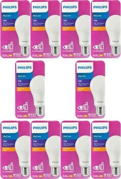 10'li Set Philips 13W Sarı Işık E27 Duylu LED Ampul Sarı
