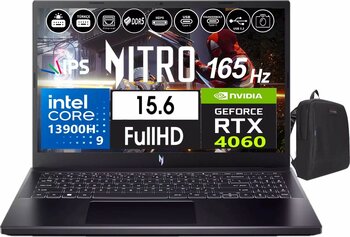 Acer Nitro 5 ANV15-51 V15 Ntel Core I9-13900H 48GB Ddr5 2tb SSD 8GB/RTX4060 Freedos 15.6" 165Hz Fhd Taşınabilir Bilgisayar NHQQEEY00511 + Weblegelsin Çanta