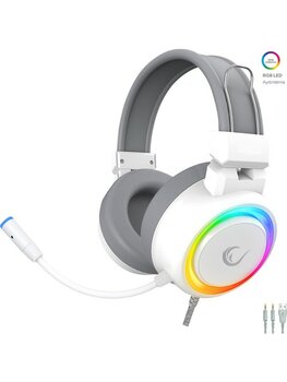 Rampage Alquist SN-R10 Beyaz RGB 7.1 USB Kablolu Kulak Üstü Oyuncu Kulaklığı