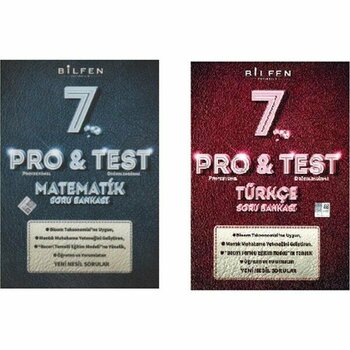 Bilfen Yayınları 7. sınıf Türkçe, Matematik Pro&Test Seti Soru Bankası