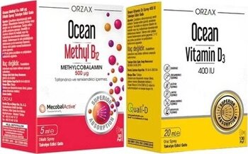 Ocean Methyl B12 Sprey 500Mcg 5Ml Vitamin D3 400Iu Sprey 20Ml