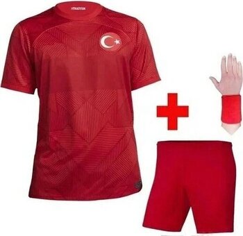 Breathless Türkiye Euro 2024 Isimsiz Çocuk Forması 4'Lü Set Kırmızı 8–9 Yaş Forma
