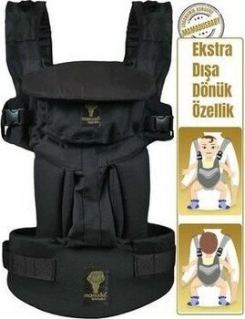 Mamadusbaby Plus Ergonomik Pamuk Kanguru – Siyah, Yenidoğan ve Üzeri Bebekler İçin Konforlu Taşıma, 20 kg Kapasiteli