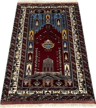 Burak Halı El Dokuma Sıfır Özel Koleksiyonluk Yayhalı Halısı 112X160 Kök Boya Özel Dokuma Halı Mavi - Renkli - 112 x 160 cm