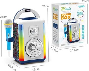 Mikrofonlu Bluetootlu Kareoke Seti Işikli Çok Fonksiyonlu