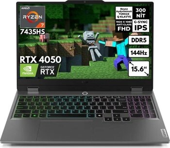 Lenovo Loq Ryzen 7-7435HS 48 GB DDR5 4 TB SSD RTX4050 6GB-105W 15.6 inç FHD Windows 10 Pro Oyuncu Notebook 83JC00CRTRHMF75