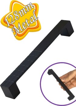 GLASWEN Bihter Desenli Kulp 128 mm Siyah Mutfak Kulpu Çekmece Dolap Kapak Kulbu Metal Mobilya Dolabı Kulpla