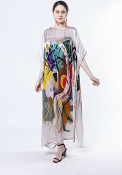 Nomads Felt Kandinsky Dominant Curve Ipek Elbise - Standart - Çok Renkli