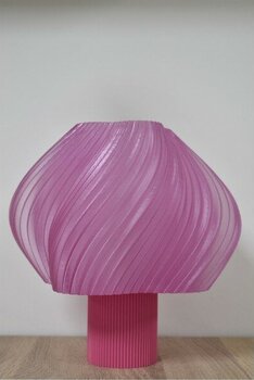 Creamaura Soft Pembe Abajur - Ahşap