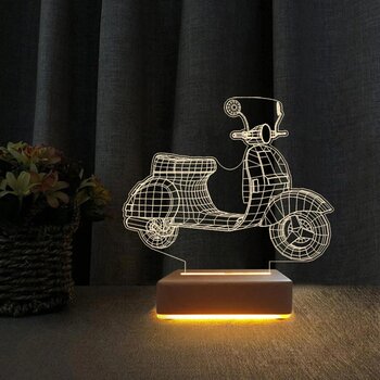 3D LED Gece Lambası Scoter Motor Tasarımlı