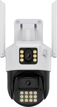 Kadraj 4mp Hd Wıfı Ip Kamera Açık Ptz Çift Lensli Aı Ile Akıllı Izleme Güvenlik Cctv Kamera - Beyaz