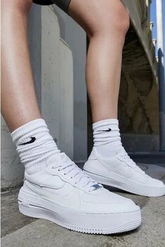 Nike Air Force 1 PLT.AF.ORM Beyaz Bağcıklı 40 Kadın Spor Ayakkabı