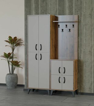 tino furniture Vera Vestiyer Portmanto Ayakkabılık Çok Amaçlı Dolap Vizon Bej