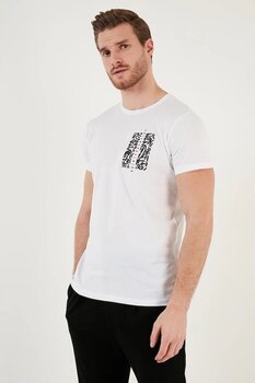 Buratti Bisiklet Yaka Pamuklu Slim Fit Erkek T Shirt 541quint Beyaz Xxl