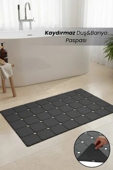 Aqua Luxe Kaydırmaz Duş&Banyo Matı  Duşakabin Ve Küvet Paspası Antrasit Gri