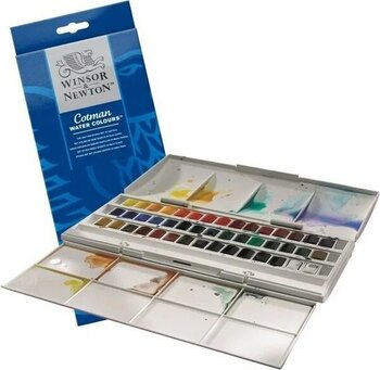 Winsor & Newton Cotman 1/2 Tablet 45 Renk Sulu Boya Seti