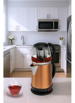 Awox Demglass Çay Makinesi - Altın