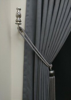 Taç Gri Petek Kadife Dokulu Fon Perde, 1/3 Sık Pile, 250 x 270 cm