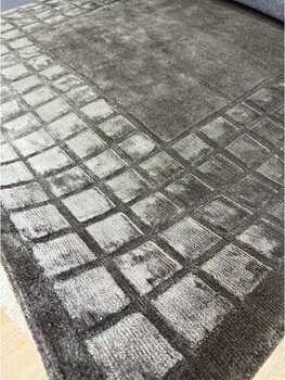Hoom Rugs Siena 3d Box Dark Grey Yün & Viskon İthal El Dokuma Halı Siyah - Gri 170 X 240