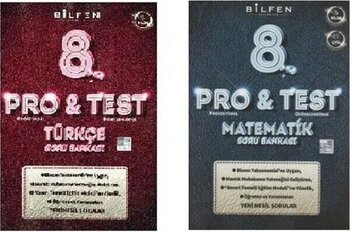 Bilfen Yayınları Pro&Test 8. Sınıf Türkçe, Matematik Soru Bankası Seti