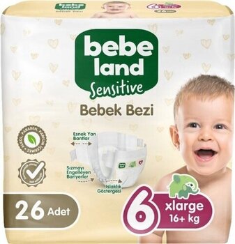 Bebeland Sensitive XLarge No:6 26'lı Bebek Bezi