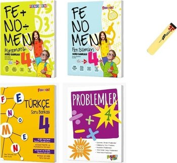 Fenomen Yayınları 4. Sınıf Matematik Soru Bankası - Fen Bilimleri Soru Bankası - Türkçe Soru Bankası - Problemler Soru Bankası 4'lü Set + Fosforlu ...