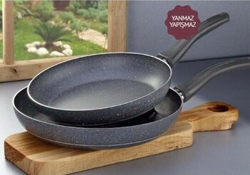 Jenisa Home Granit Efektli 2 Li Tava Seti 24 ve 28 cm