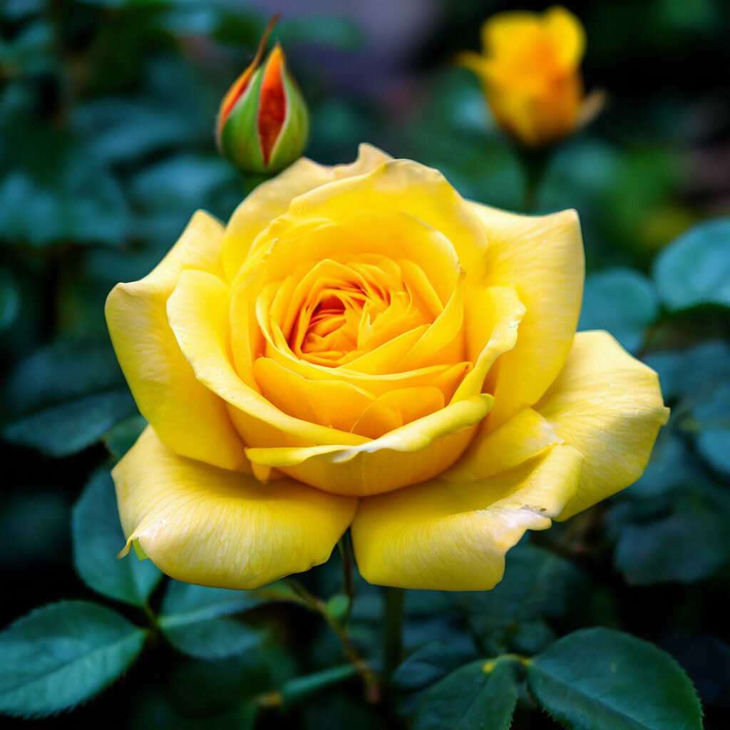 Blooming yellow rose in the garden is beautiful, 1024k, ultra-realistic ...