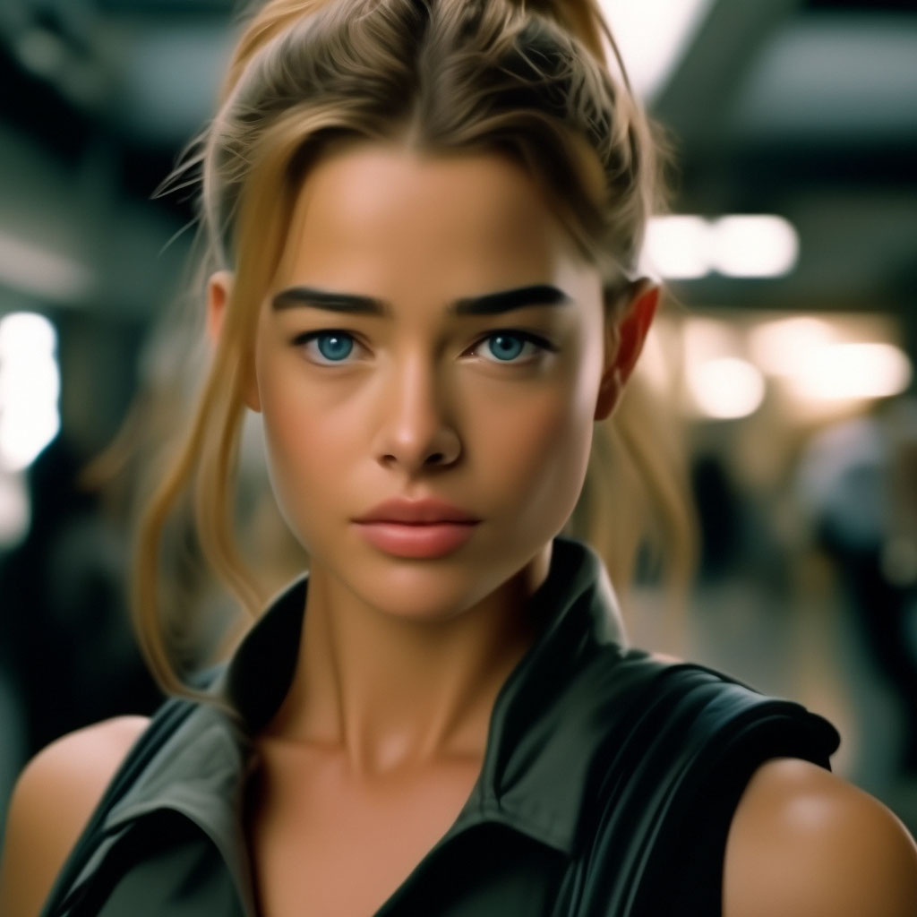 "Young Denise Richards Starship troopers movie, her hair is tied up in ...