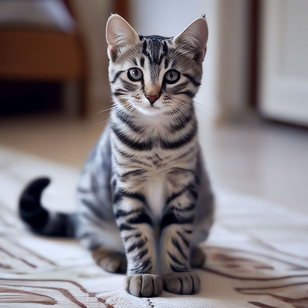 серый пятнистый кот