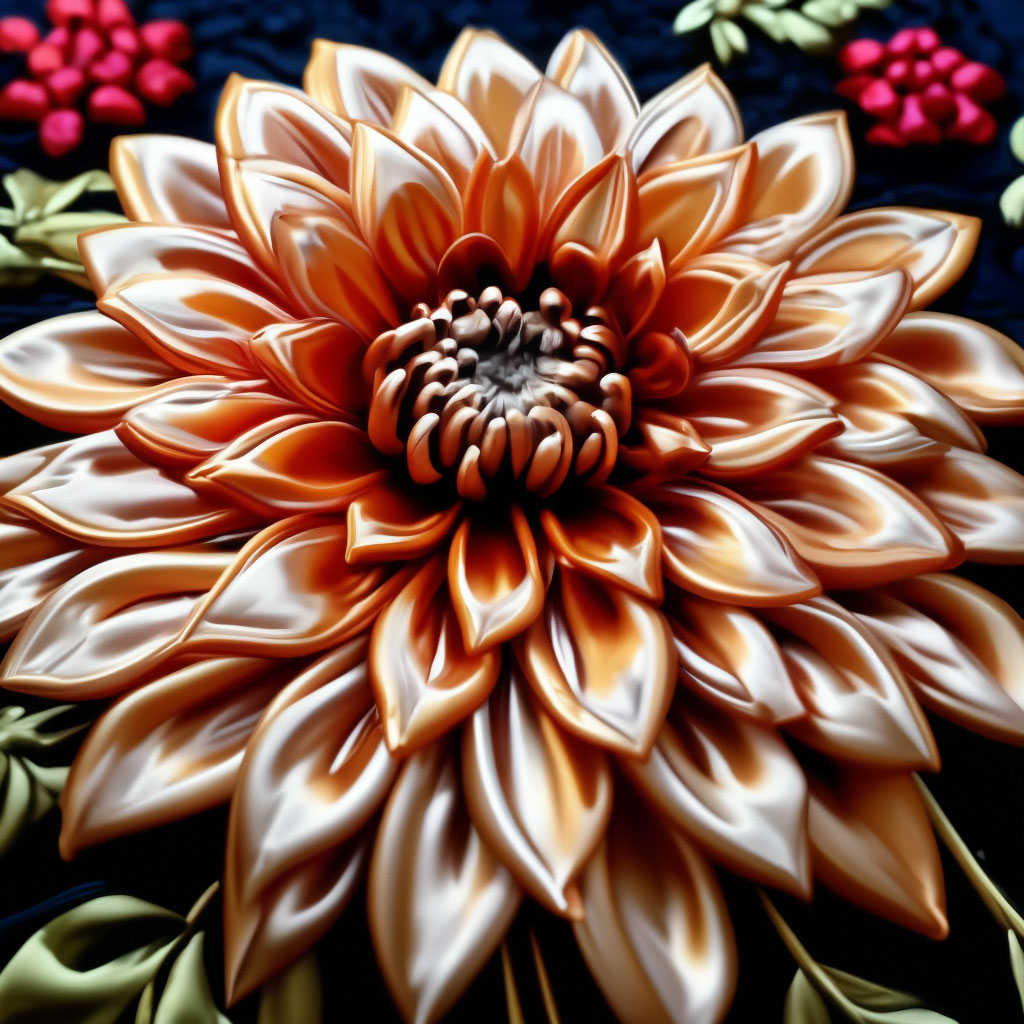 Цветок георгина ,вышивка атласным …» — создано в Шедевруме