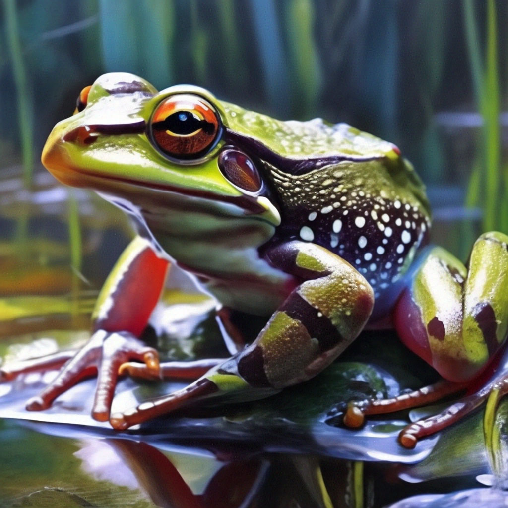 Realistic Realistic frog, close… — image created in Shedevrum