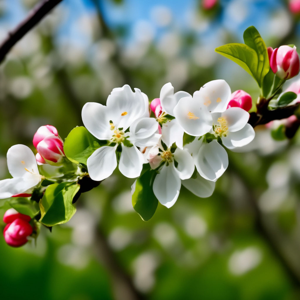 Веточка цветущей яблони, весна, тё…» — создано в Шедевруме