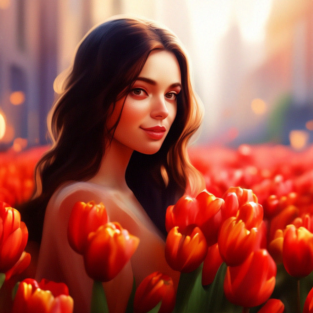 "The sea of tulips on the 8th of March holiday. Happy holidays to you ...