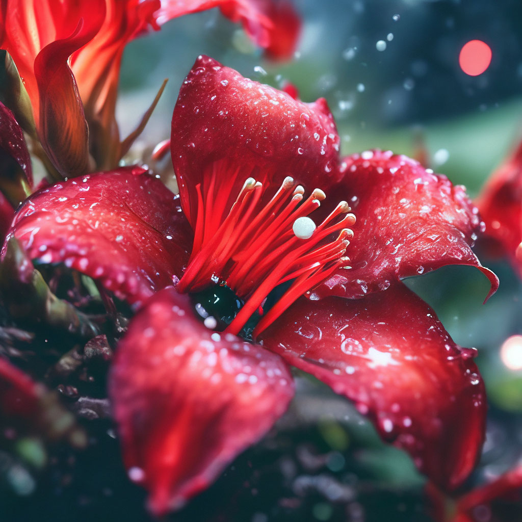 photorealism detailing fiery red rafflesia hyperrealism detailing ...