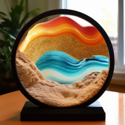 «Sand between the glass in a round frame» — video created in Shedevrum