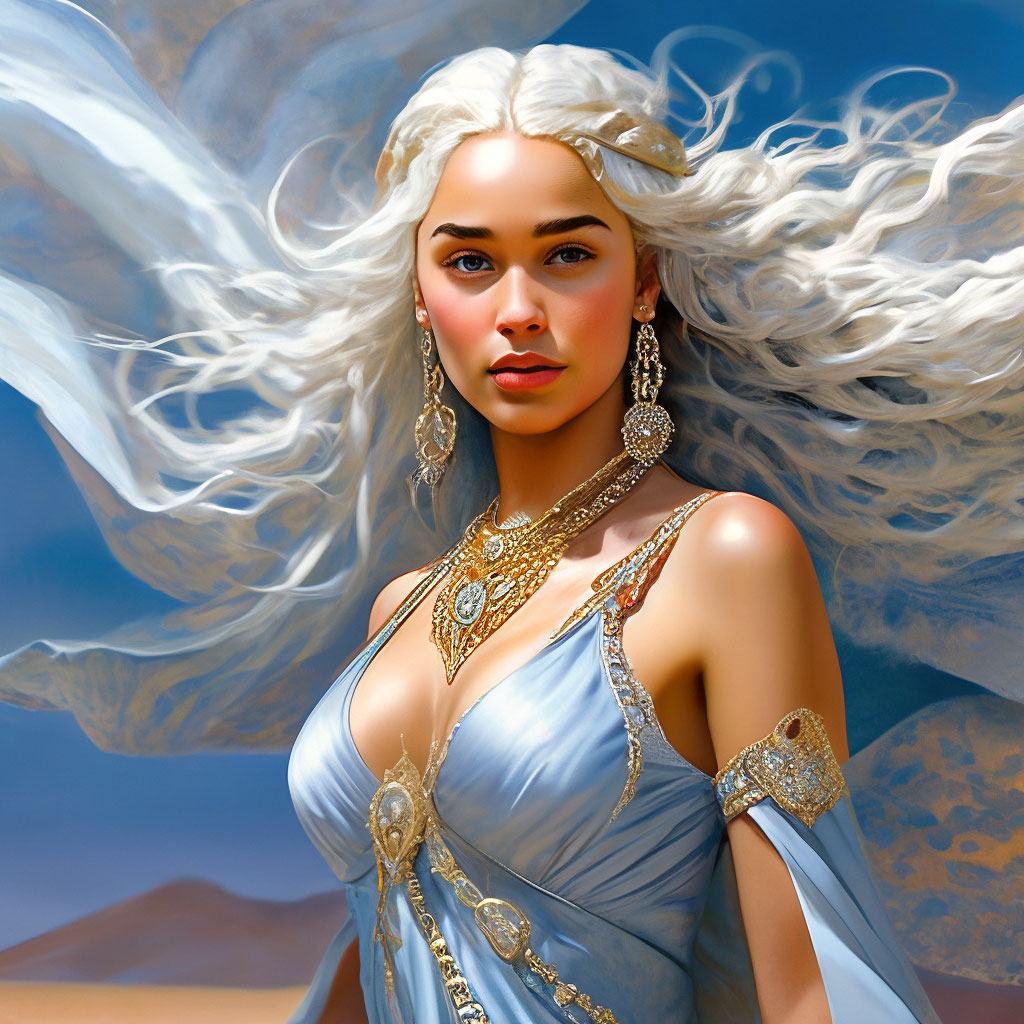 Surrealism, Diamond painting Daenerys Targarian in full height, with a "   image created in Shedevrum