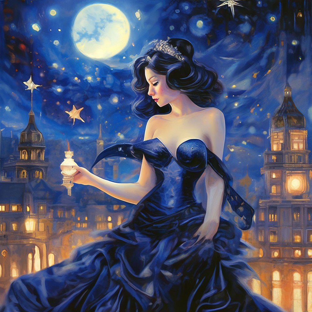 "Lady Night" — image created in Shedevrum