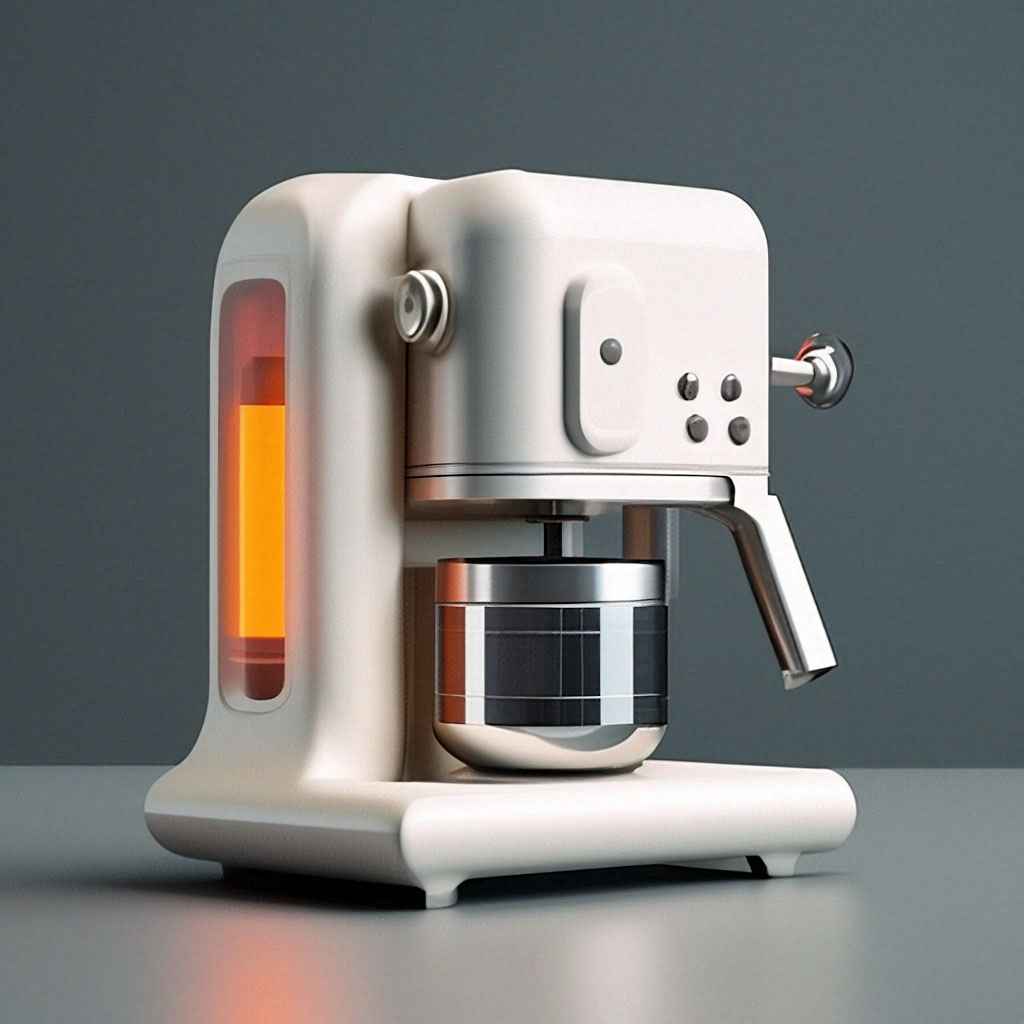 A surreal coffee maker designed by