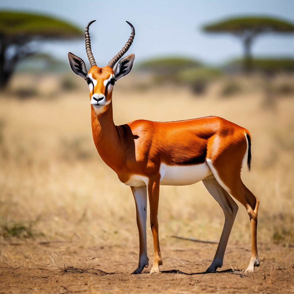 "A red gazelle animal in the savannah." — image created in Shedevrum