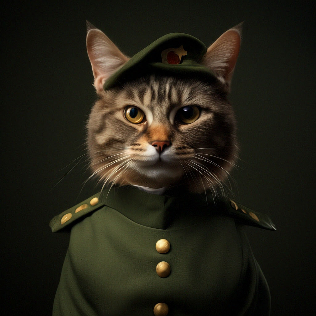 Кот в военной форме