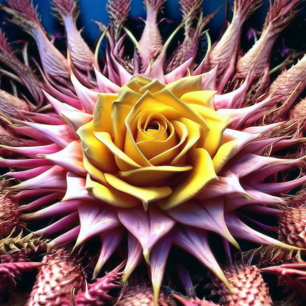 metamorphosis. the rose is completely made of thorns, each petal is ...