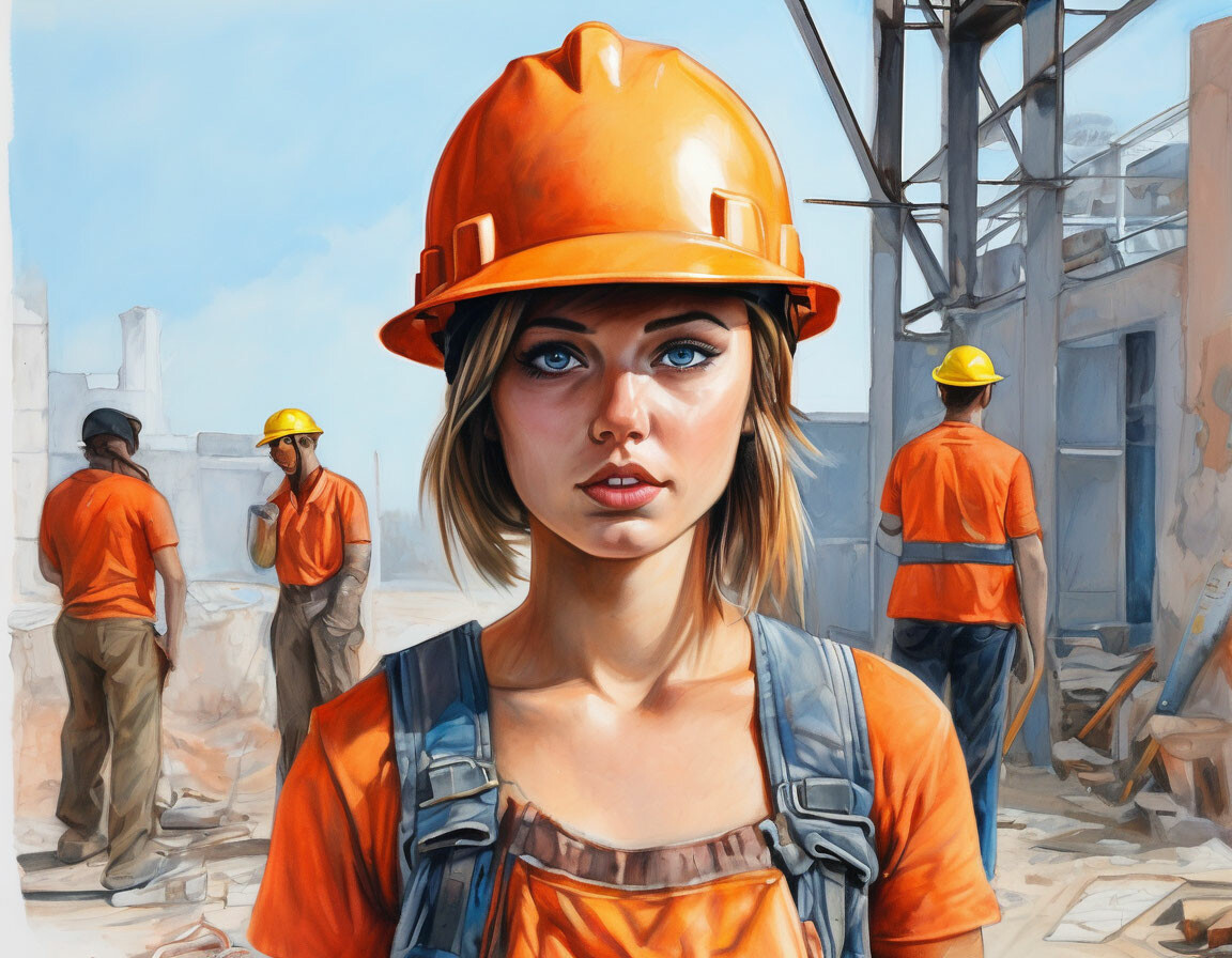 «Симпатичная, наглая, штукатур-маляр…» — картинка создана в Шедевруме