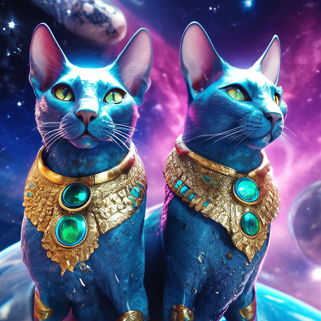 Египетские коты сфинксы зеленоглазые …» — создано в Шедевруме