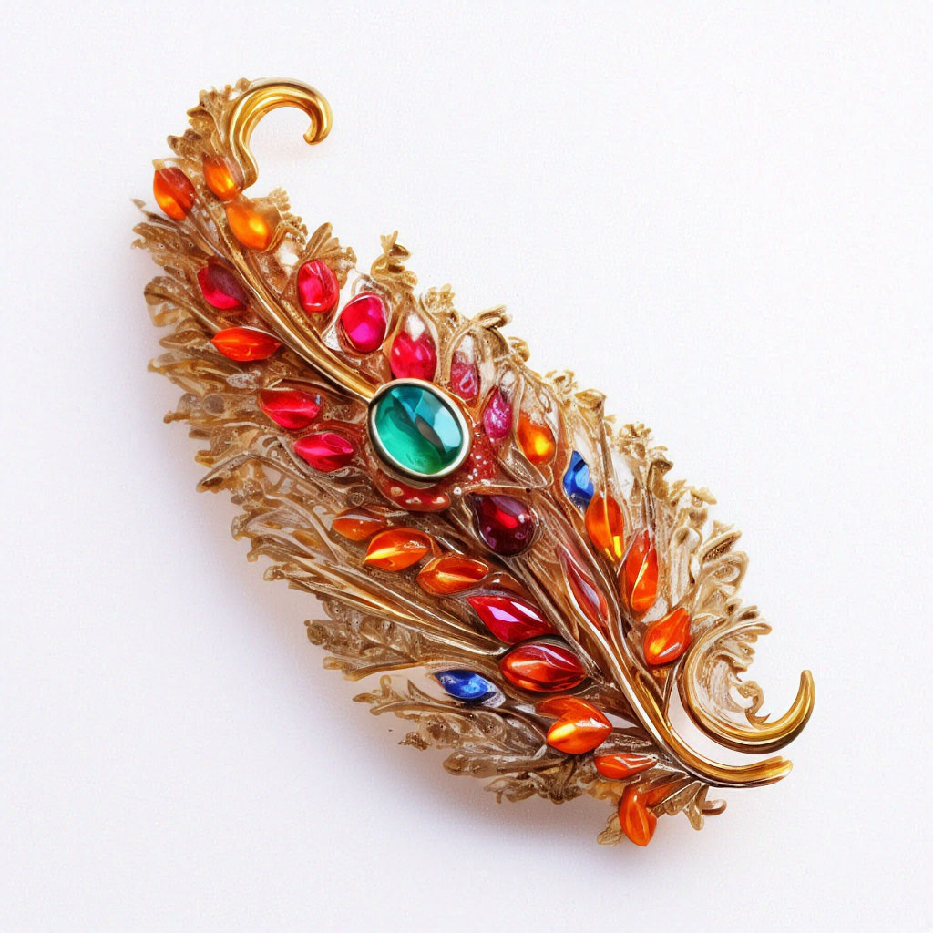 Броши с перьями